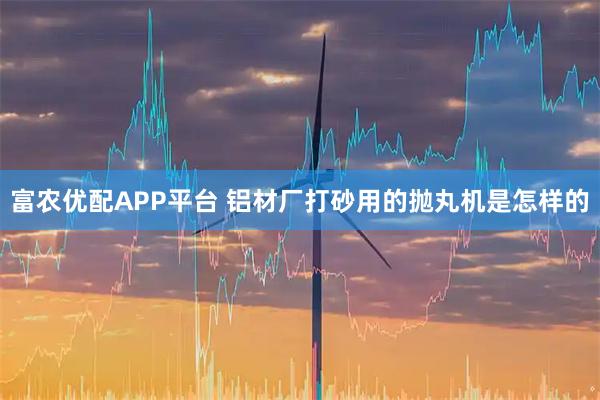 富农优配APP平台 铝材厂打砂用的抛丸机是怎样的