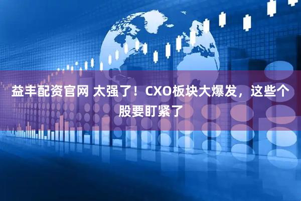 益丰配资官网 太强了！CXO板块大爆发，这些个股要盯紧了